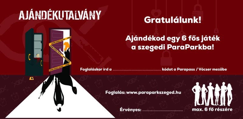 ParaPark, utalvány, ajándék, belépő, szabadulószoba, szabadulójáték